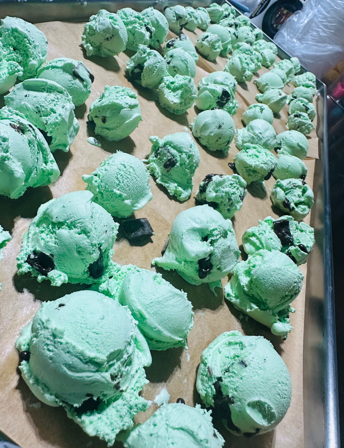 Mint Choco Chip Ice Cream Scoops